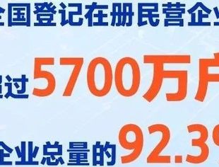 全国登记在册民营企业超过5700万户