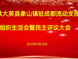 中共大英县象山镇驻成都流动支部组织生活暨民主评议会在遂宁商会召开