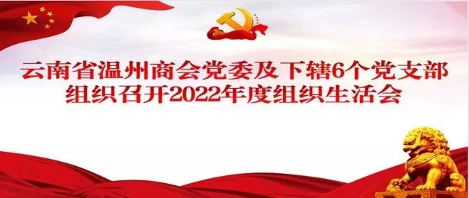 商会党建 | 云南省温州商会党委及下辖6个党支部组织召开2022年度组织生活会