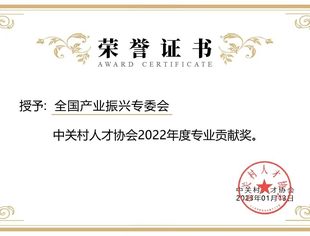 【喜讯】全国产业振兴专委会荣获2022年度专业贡献奖