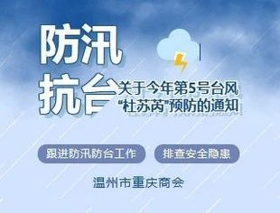 温州市重庆商会关于今年第5号台风“杜苏芮”预防的通知
