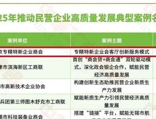 专精特新会客厅入选2025推动民营企业高质量发展典型案例