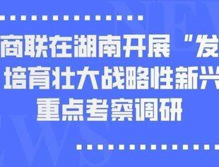 全国工商联在湖南开展“发展新质生产力 培育壮大战略性新兴产业”重点考察调研