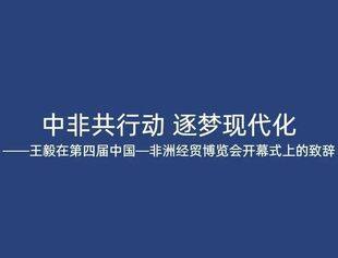 中非共行动 逐梦现代化——王毅在第四届中国—非洲经贸博览会开幕式上的致辞