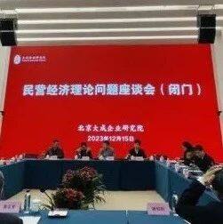 大成企业研究院召开民营经济理论问题座谈会（第三次），并购公会参加