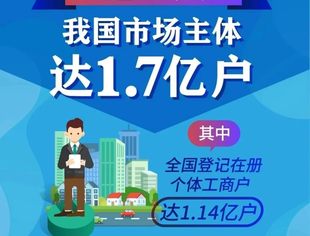 我国市场主体达1.7亿户