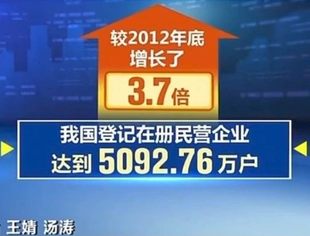 我国登记在册民营企业突破5000万户