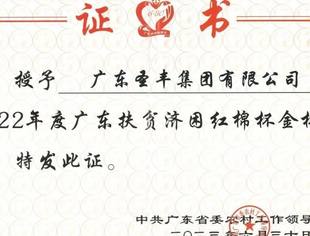 圣丰集团再度荣获广东扶贫济困红棉杯金杯