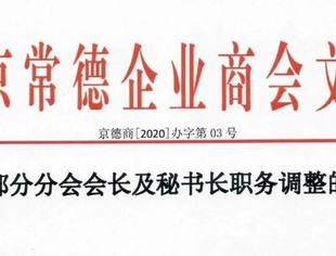 要闻|商会正式公布《关于部分分会会长及秘书长职务调整的决定》
