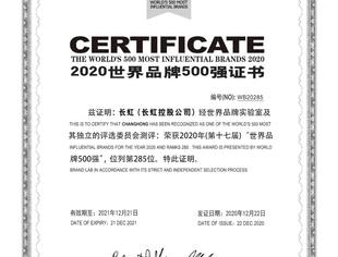【SUVA理事长单位动态】探索永不止步，长虹蝉联世界500强